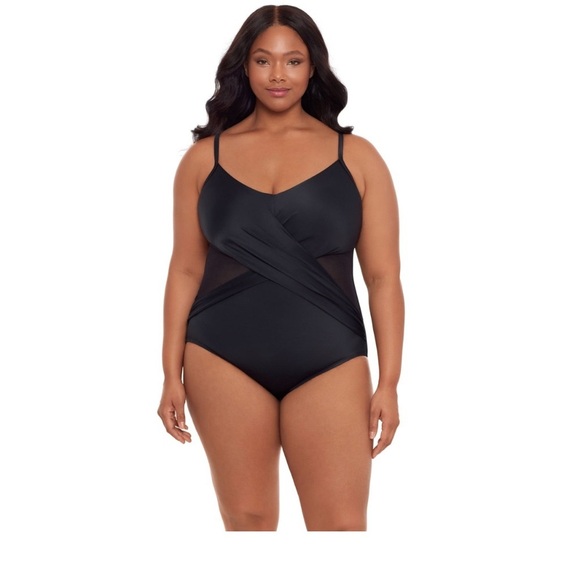 Embrace Your Curves By Miracle Brands Swimsuit One Piece Size 2X (20W-22W) - Picture 2 of 15